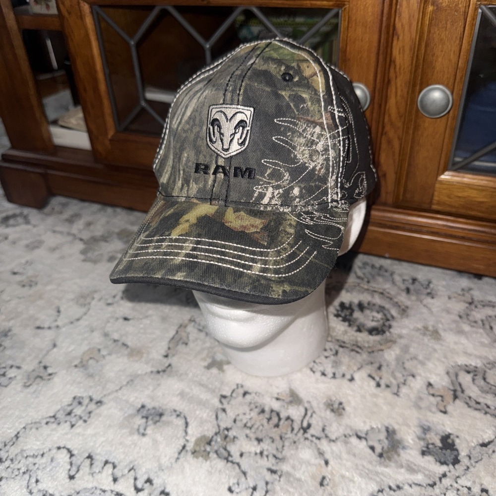 Y2K Dodge Ram Hat Cap Snap Back Mens Camouflage Outdoors Hunting Truck